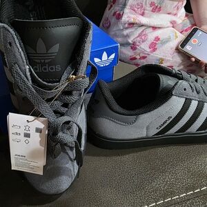 Adidas Gray and Black Campus Sneakers